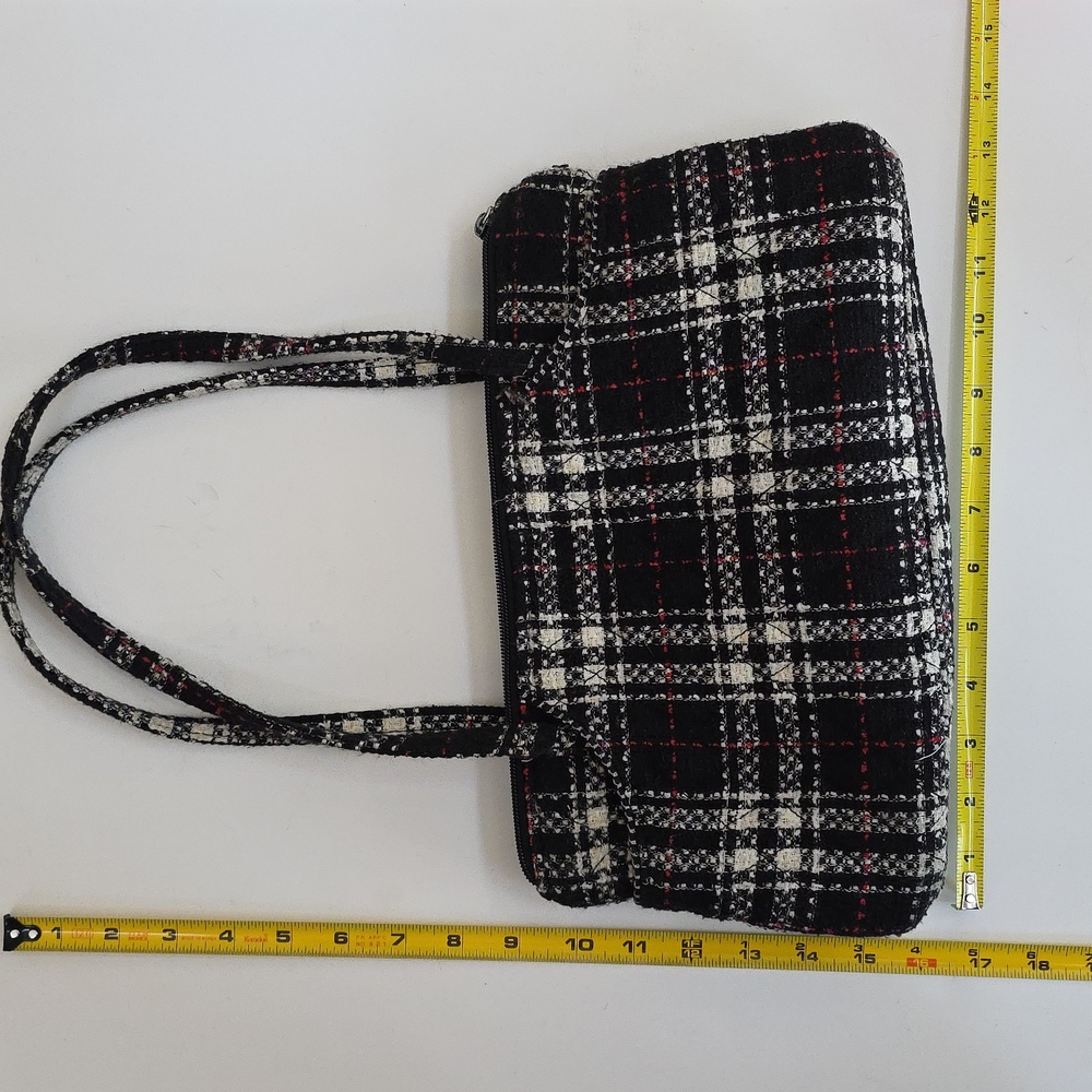 Vera Bradley Tweed East West Bag Purse Limited Edition Black, White, Red⚘️ - Picture 8 of 8